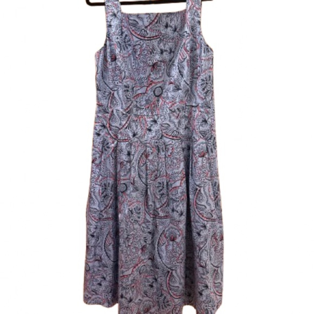 Boden Purple Sleeveless Square Neck Midi Sundress
